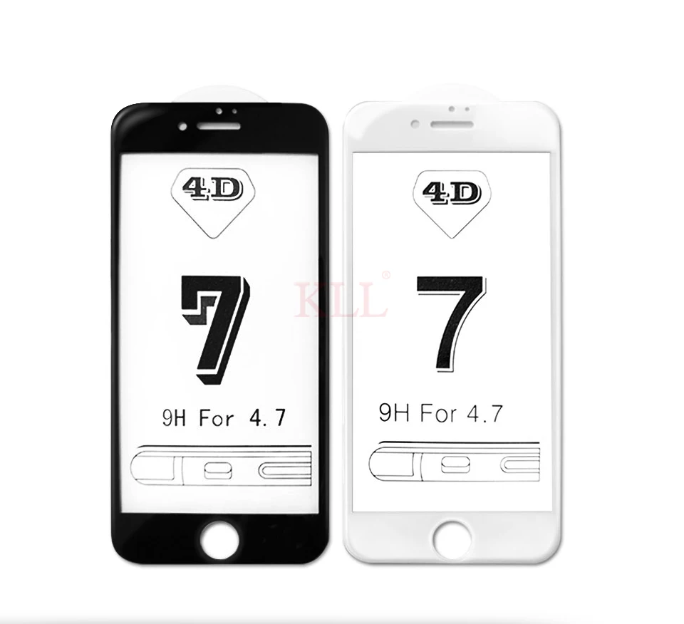 4D для iPhone 7 Plus, защитное стекло, полное покрытие(3D обновление), закаленное стекло, пленка для iPhone 6, 6 S, 6 Plus, край, полное покрытие экрана
