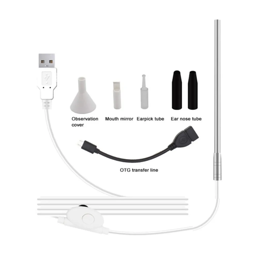 

Multipurpose USB Endoscope HD Visual Ear Spoon Earpick Ear Cleaning Tool With 6 LED Camera Support Android for Ear Nose