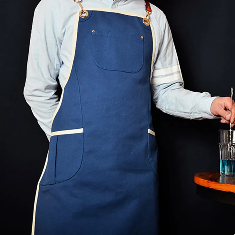 Canvas Apron Crossback Leather Straps E20-3