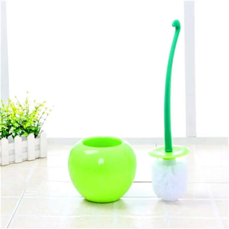 JX-LCLYL Lovely Creative Cherry Shape Lavatory Toilet Brush and Holder Set Bathroom Tool