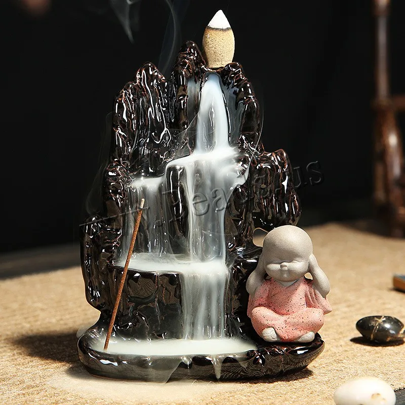 

The Little Monk Backflow Incense Burner Smoke Waterfall Incense Stick Holder Burner Mountain River Use In Home Office Teahouse