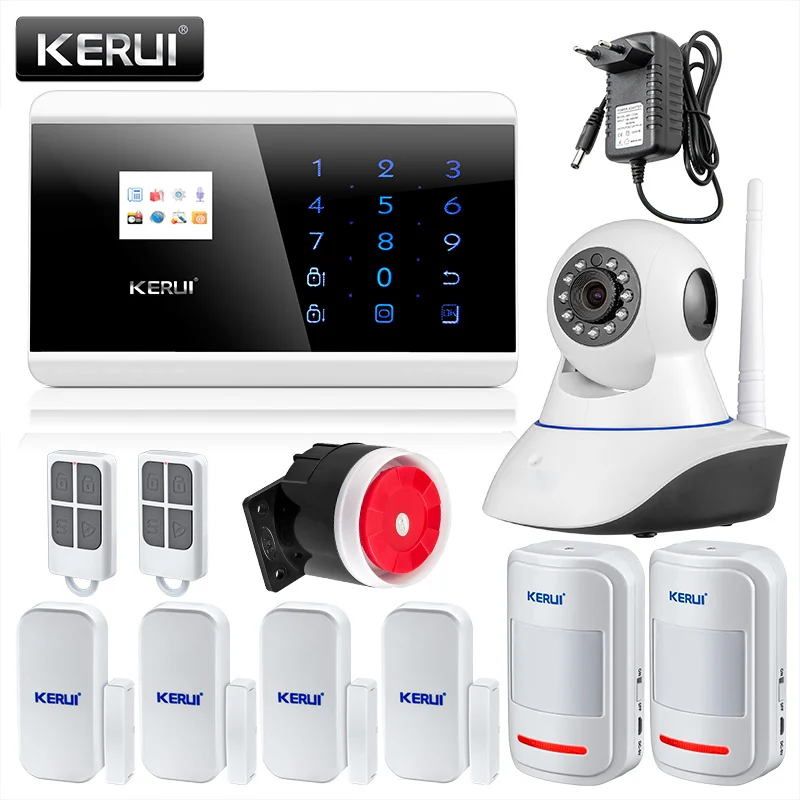 KERUI Android IOS APP control GSM PSTN Home Burglar Security Alarm System Russian Spanish French English Voice Alarm