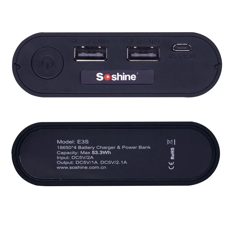 SoShine E3S 4x 18650 Battery LCD Display Power Bank Charger for iPhone for Samsung Mobile USB Portable Lighting Accessories