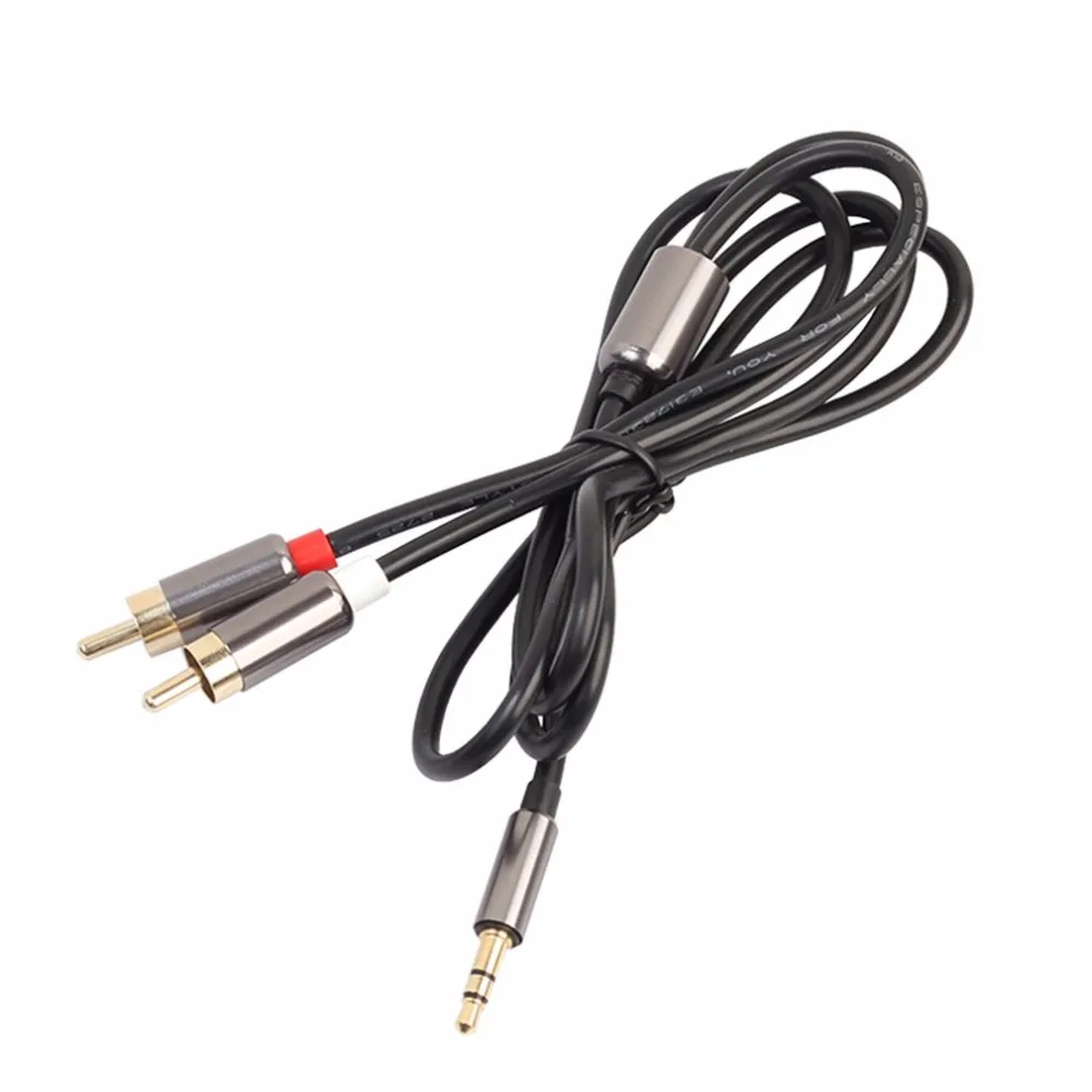 3,5 мм до 2 RCA аудио кабель AUX Splitter 3,5 мм Стерео мужчинами 2 RCA адаптер Динамик кабель 1 м Pure Медь аудио кабель