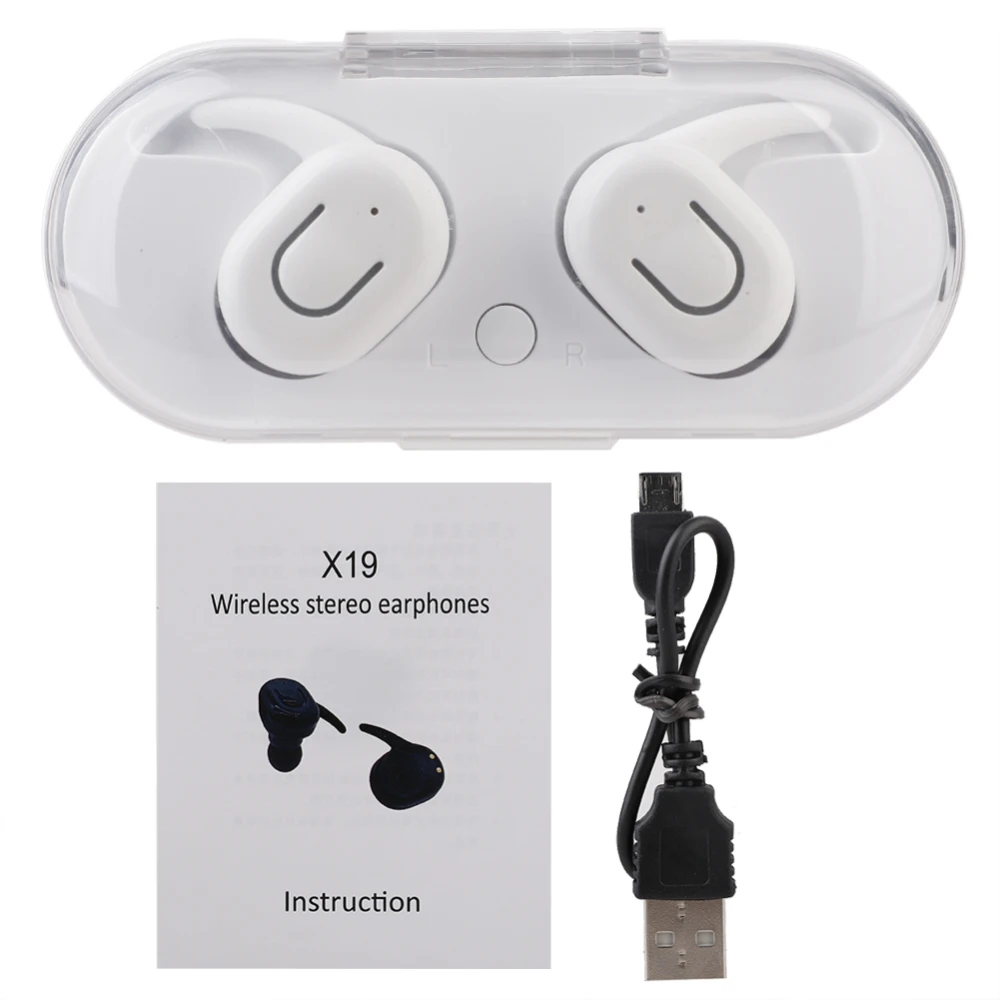 Wireless Bluetooth TWS X19 Sports Earphones Headset with Microphone Speak With Mic HD Stereo for Xiaomi Phone | Электроника