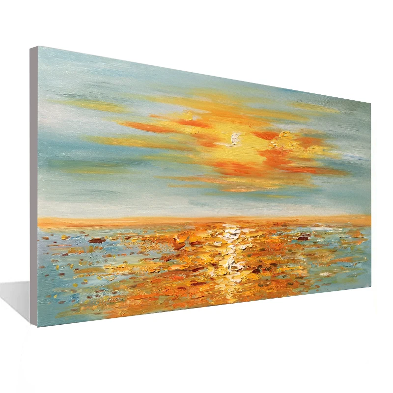 

Seascape sunrise canvas painting living room dining room bedroom decoration painting wall art hand-painted oil painting