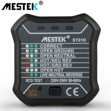MESTEK ST01 Цифровой вольтметр розетка тестер зарядное устройство Доктор детектор тестер 220 В~ 250 В с RCD GFCI тест