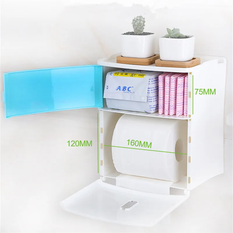 Двухслойный ящик для хранения для ванной комнаты туалетная бумага гигиеническая салфетка держатель для хранения настенные полки для душа гель для женщин