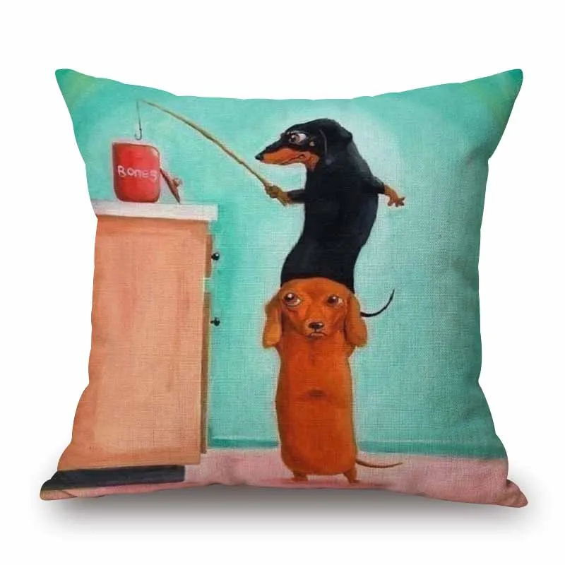 Buy Dachshund Pillow Cover 45X45cm Happy Birthday