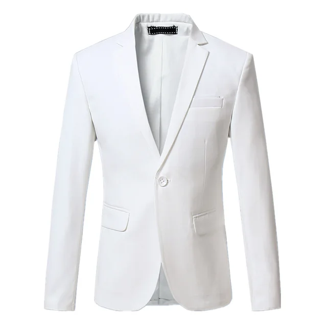 

White Fashion Men's Casual Business Suit Jacket Blazer Male Stylish Wedding Dinner Blazer Elegant Men Jacket Blazer Prom Coat