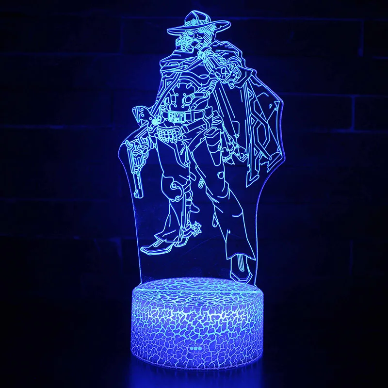 OW 7 цветов меняющаяся Настольная Лампа для проектора USB светильник Led Overwatch Reaper Hanzo Genji mcchini экшн-фигурка светящиеся игрушки - Цвет: MY163