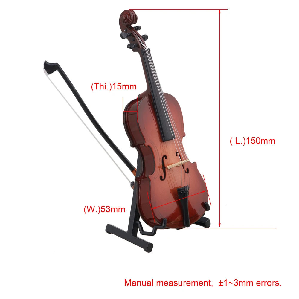 Yibuy Multicolor Resin 12CM Mini Cello Model with Stand Musical Instrument Replica Ornaments Christmas Gift Home Decoration