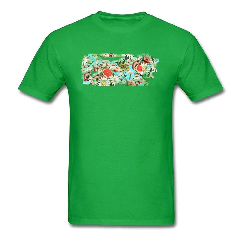 Botanical Garden Cotton Fabric Male Short Sleeve Tees Leisure Labor Day T Shirt Print Tee Shirts Coupons Round Neck Botanical Garden green