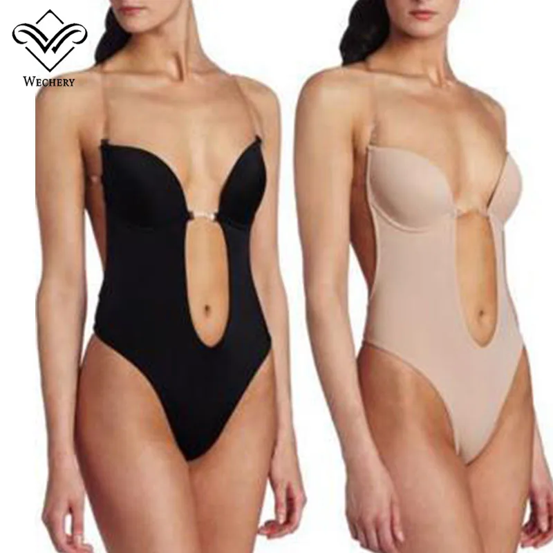 Beste Bralette Push up Bras voor Vrouwen Sexy Backless Beha Plunge Bras Thong Onzichtbare Beha voor Jurk Clear Band Brasserie