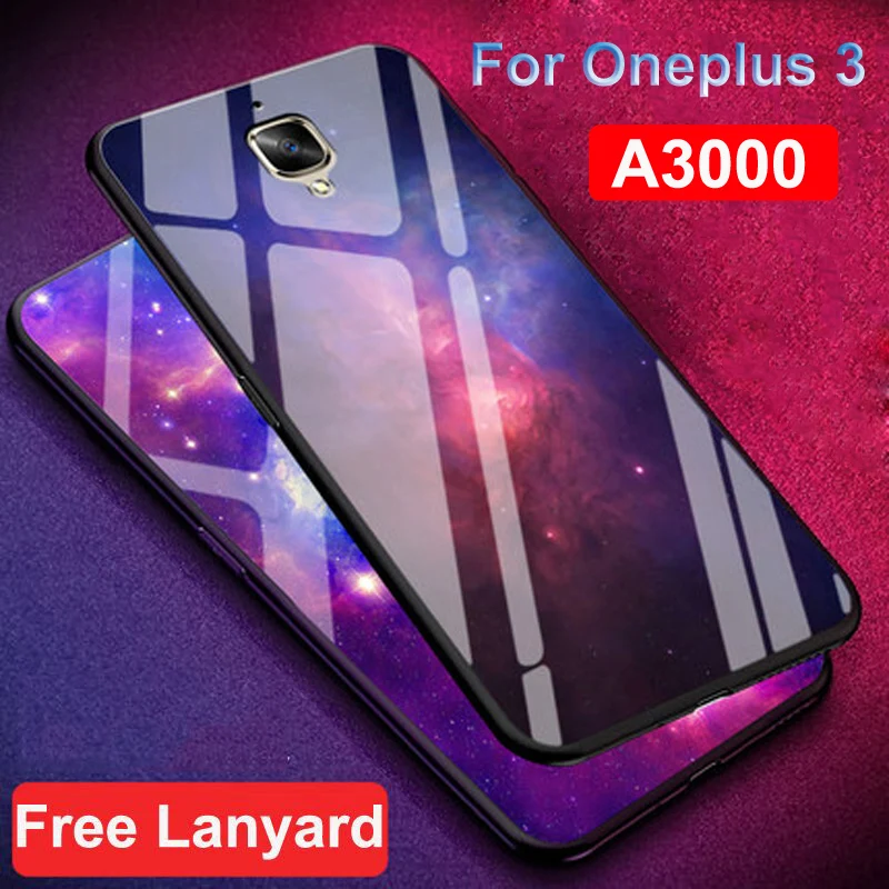 Чехол для телефона из закаленного стекла Starry sky Oneplus 3 мягкий бампер ТПУ защитный