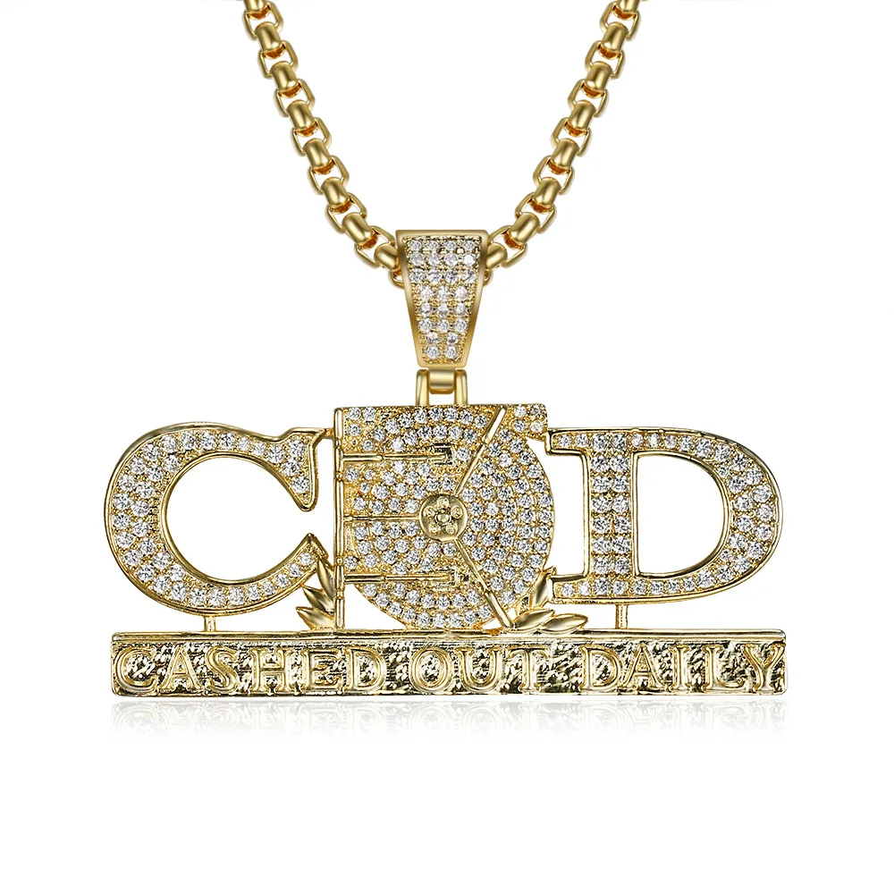Для мужчин хип-хоп обналичить из ежедневно кулон из букв ожерелья проложить параметр Циркон Модные Подвески ожерелье ювелирные изделия Хип-хоп подарки