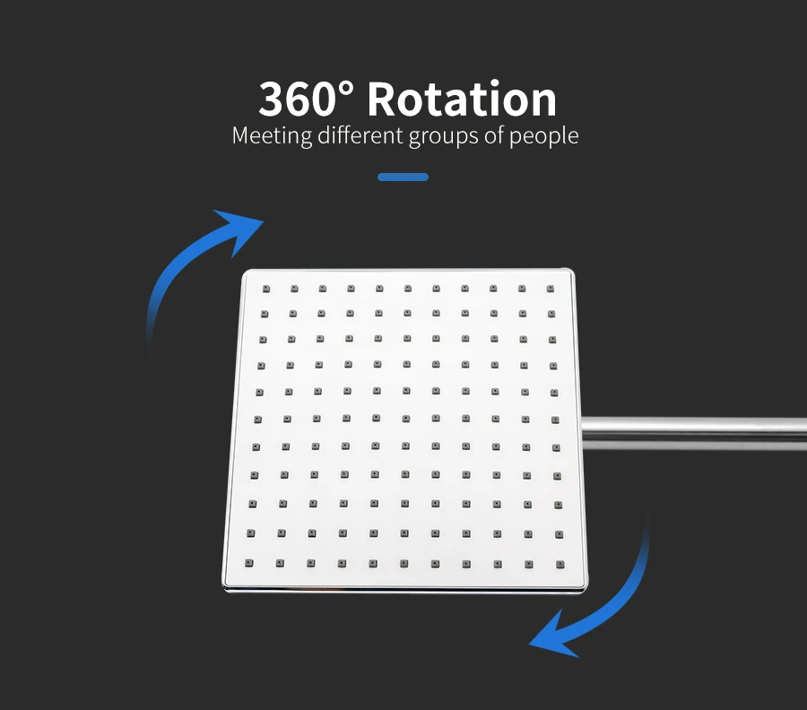 8 дюймовая верхняя душевая головка с поворотом на 360 °, верхний спрей для душа, АБС-пластик, хромированная отделка, водосберегающая душевая головка для ванной комнаты
