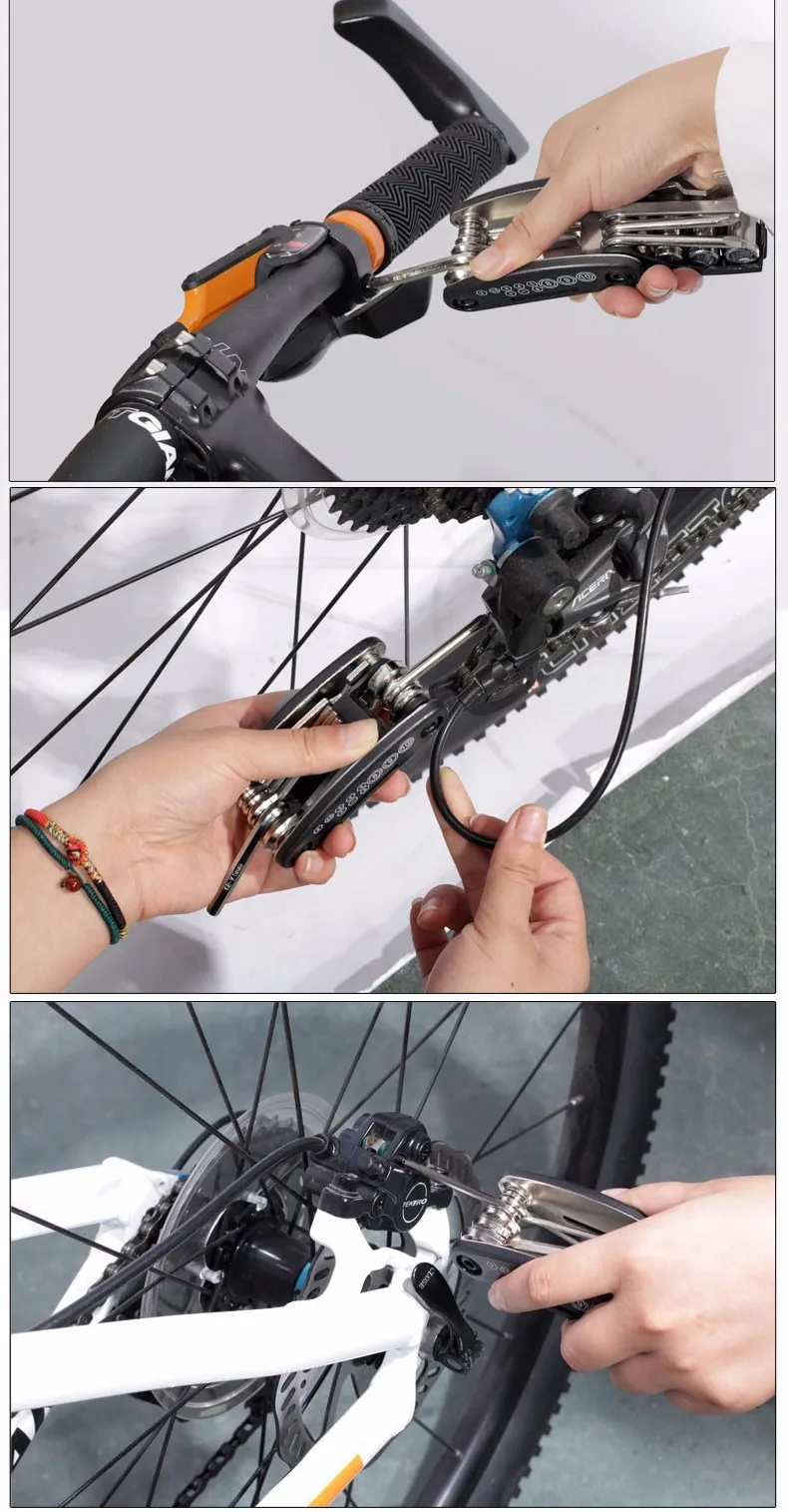 ROCKBROS Mini Multifunction Bicycle Repair Stand Tool 16 in 1 Kit Mountain Tools Bike Cycling Folding Screwdriver Hexagon Wrench (10)