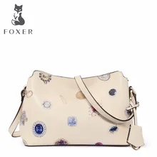 Famosa Marca de Cuero de Las Mujeres FOXER Bolsos Crossbody Hombro de La Muchacha Bolsa de Mensajero de La Manera Ocasional de Gran Capacidad de bolsa para Dama