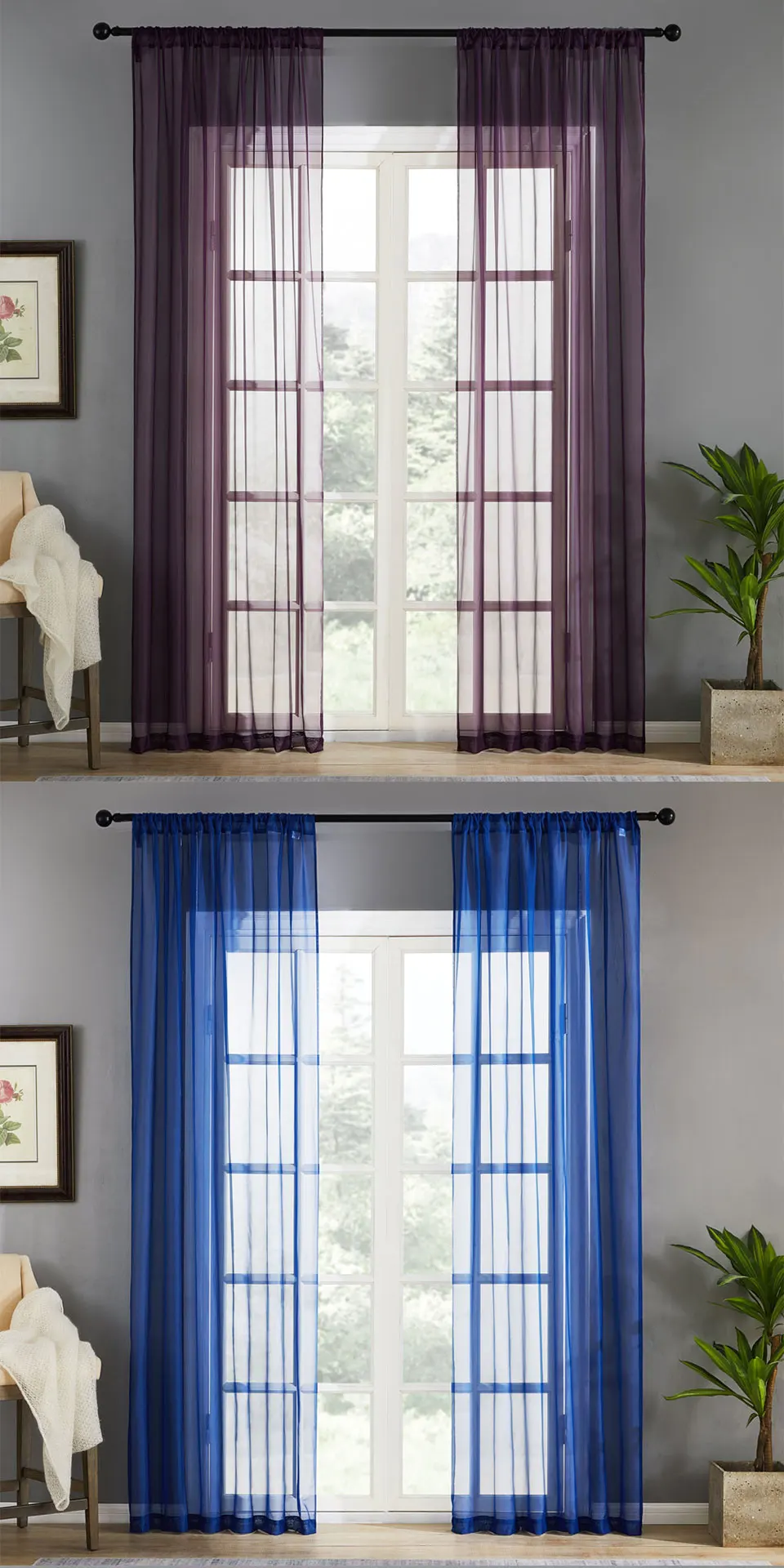 Современные однотонные тюлевые шторы для гостиной, спальни, кухни, прозрачные шторы для оконные занавески из ткани