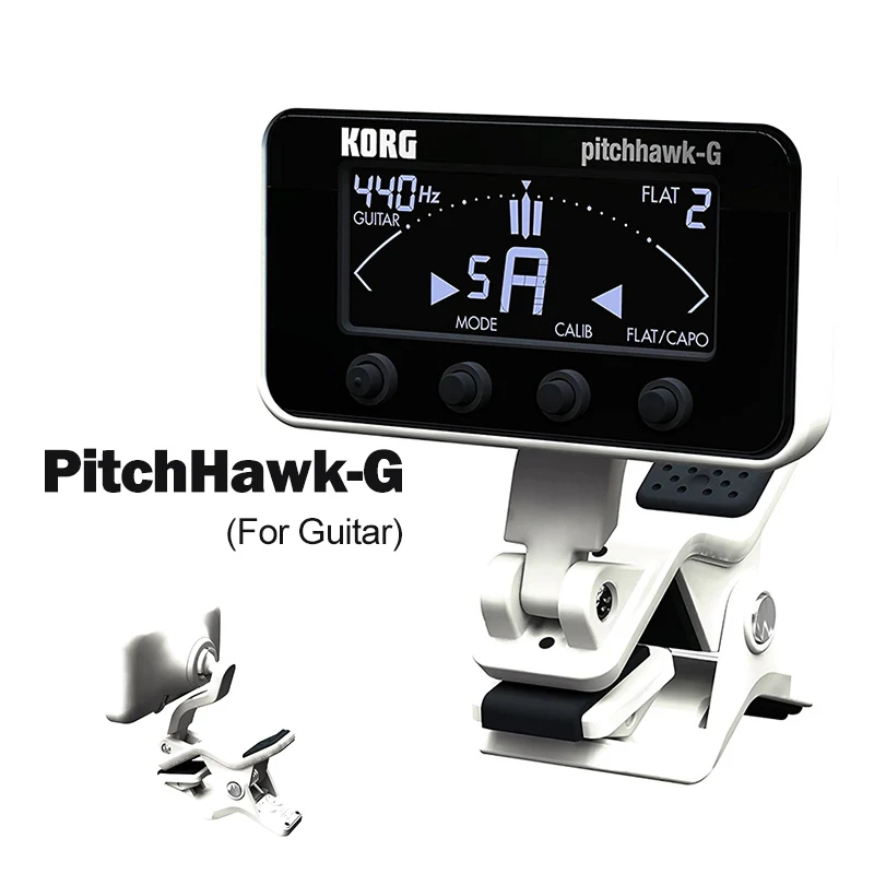 KORG Sledgehammer PithCrow-G PitchHawk-G2 клип-на гитарный тюнер с цветным ЖК-тюнер для гитары/бас/Укулеле - Цвет: PitchHawk-G White