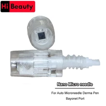 100 Pçs/lote Agulhas Caneta Derma Cartucho de Agulha Baioneta 3D Nano Elétrica Para Auto Microneedle Derma Caneta Nano Ponta Da Agulha de Tatuagem