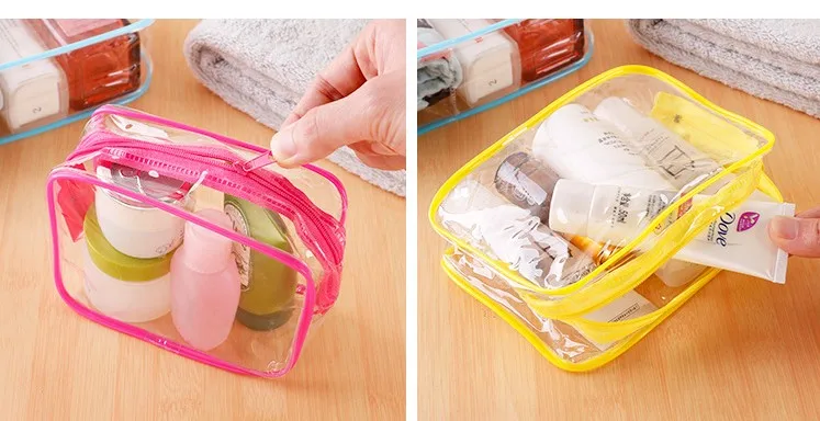 Clear Makeup Bag Beautician Cosmetic Bag Transparent PVC Bags Travel Organizer Beauty Case Toiletry Bag Make Up Pouch Wash Bags