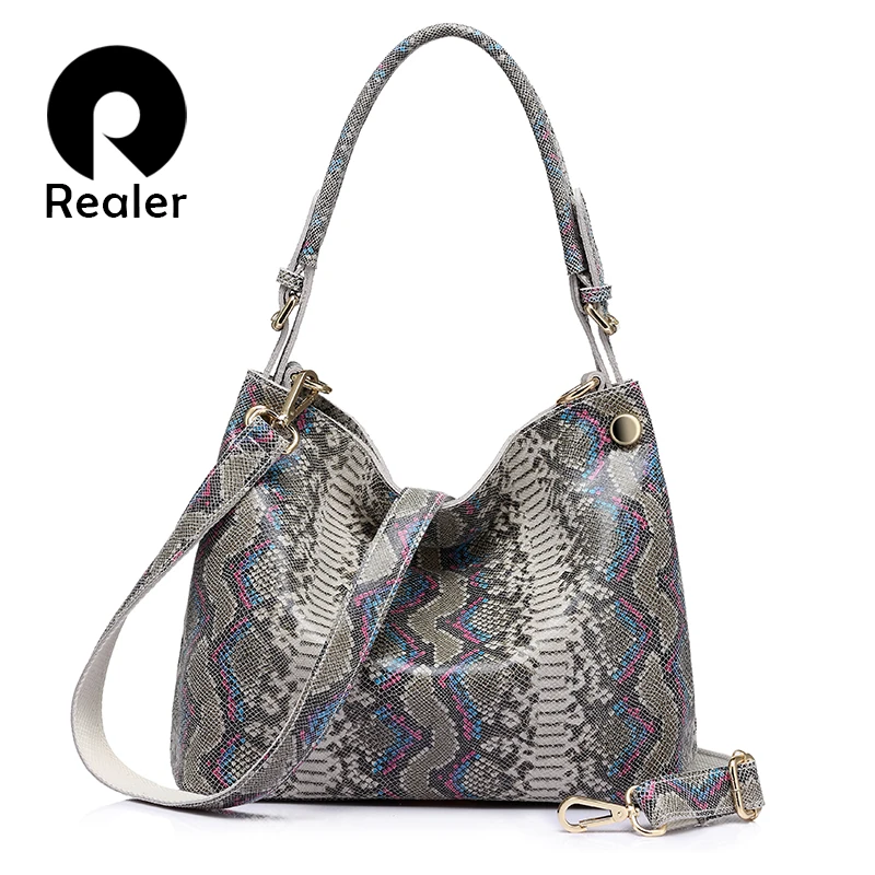 Prix pour Realer marque véritable sacs à main en cuir femmes serpentine prints grand épaule sac classique haut-poignée sac femme bandoulière sacs Prix pour Realer marque véritable sacs à main en cuir femmes serpentine prints grand épaule sac classique haut-poignée sac femme bandoulière sacs
