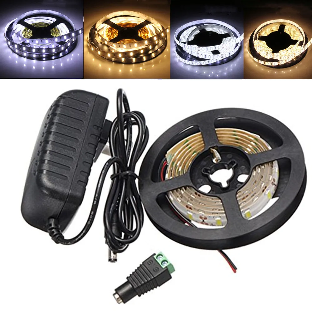 

5M IP65 Waterproof LED Strip Light 5630 SMD DC12V 60Leds/M 5730 Bar Flexible Light Home Garden Railing Led Tape with Power