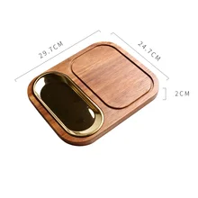 Деревянная перегородка из акации, лоток для еды+ овальная тарелка из нержавеющей стали, поднос для завтрака, блюдо для сервировки, Кондитерская доска для резки