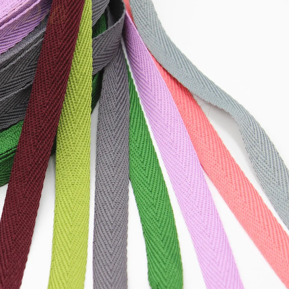 12mm colorful webbing ribbon 100 cotton herring bonebinding ribbon for
