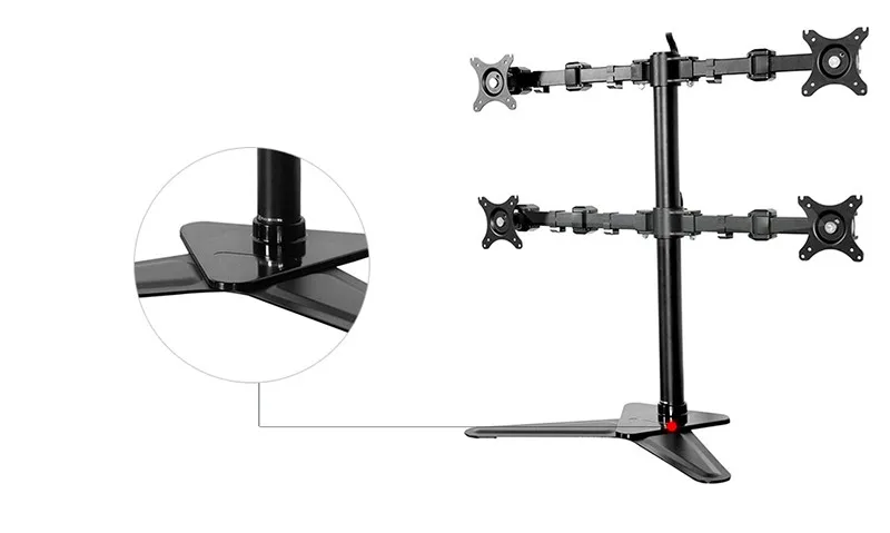 Настольный четырехъядерный монитор, свободно стоящее крепление, четыре дисплея, подставка для ЖК-дисплея, 4 экрана, подходит для 1"-30", максимальная поддержка 10 кг, вес на руку