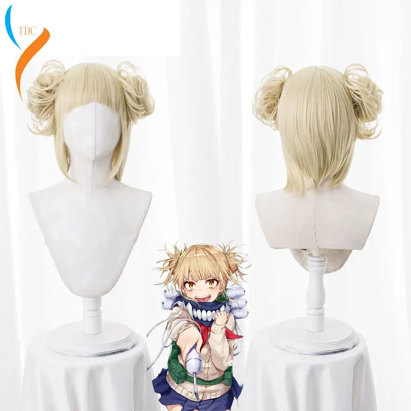 My Boku no Hero Academia Akademia Himiko Toga Short Light Blonde Ponytails Heat Resistant Cosplay Costume Wig+Cap |