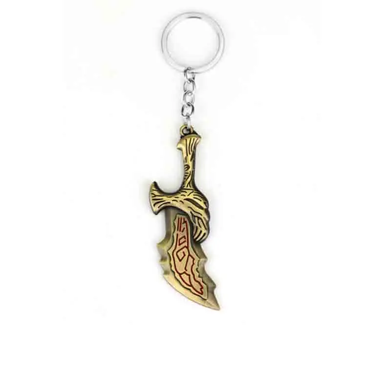 God Of War 4 Logo Keychain Kratos Axe Knife Key Chains Sword OLYMPUS KRATOS Model male and female personality keychain