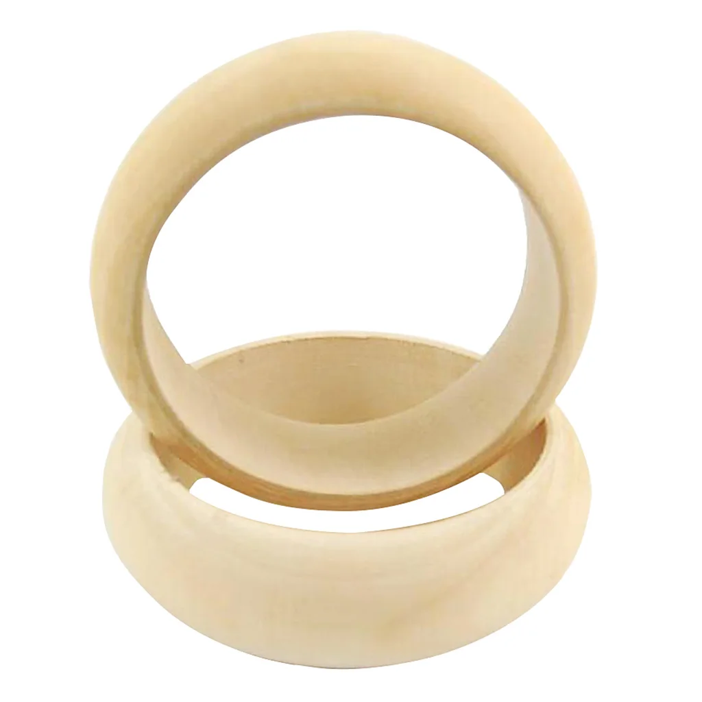 

2x Blank Wooden Bracelet Bangle for Women Unfinished Wood Handmade Crafts