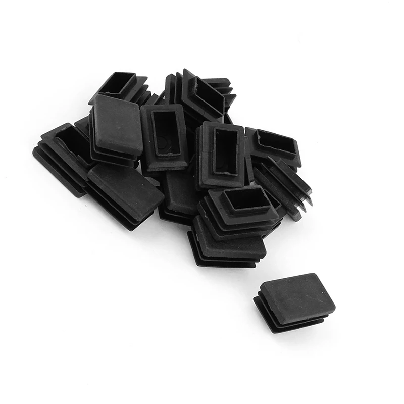 20 قطعة البلاستيك مستطيلة نهاية كاب 30 مللي متر x 20 مللي متر أنبوب ملولب أنبوب إدراج قواعد مطاطية