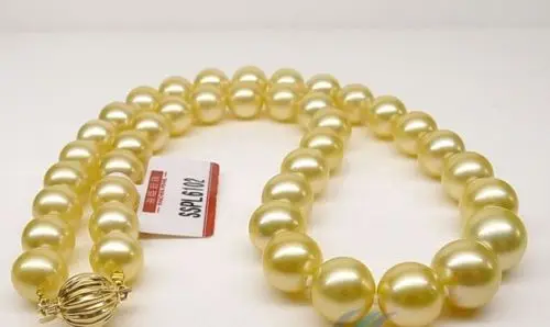 

Free Shipping >>>>> elegant 10-11mm AAA SOUTH SEA GOLD PEARL NECKLACE 18"14K