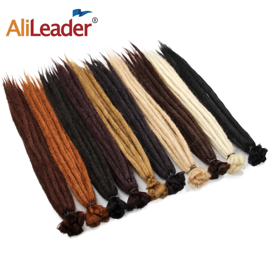 Alileader 17Color 5/10 Strands Dreadlocks Hair Extension For Women Handmade Dreads Synthetic Braiding Hair Crochet Braids styles