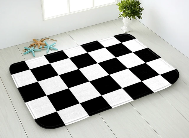 40x60cm 445x75cm Bathroom Floor Mat Black And White Checkered 40x60cm 445x75cm Bathroom Floor Mat Black And White Checkered Pattern Doormat Anti Slip Carpet Rugs