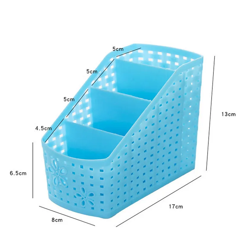 Desk Storage Basket 4 Grids plastic Office Organizer Box makeup