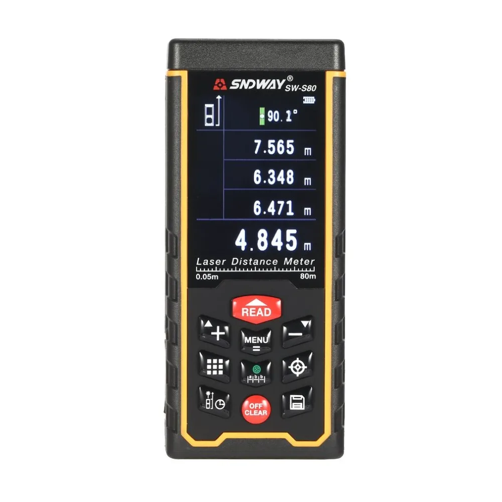 

SNDWAY 80M 120M Handheld Laser Distance Meter Range Finder Trena Laser Tape Measure Distance Tool Rangefinder LCD Camera