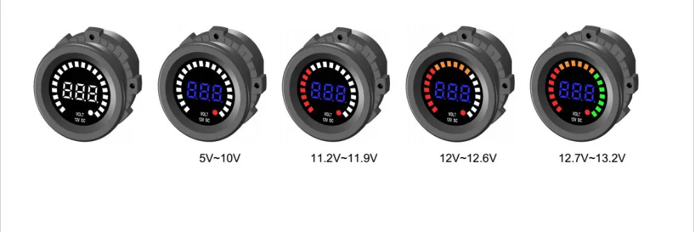 Новые 12 В автомобиля мотоцикла Вольтметр 5-15 V Водонепроницаемый СВЕТОДИОДНЫЙ грузовик RV квадроцикл морской катер Напряжение дополнительная розетка