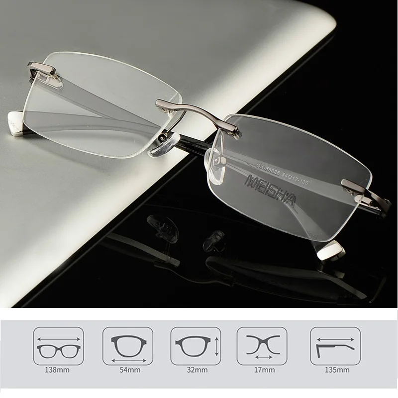 Männliche Vision Gesicht Grau Randlose Vazrobe Der Rahmen Gläser Brille Männer silber Mann Breites Für Optische Brillen Anblick gold Rezept qAqvzBwRxp