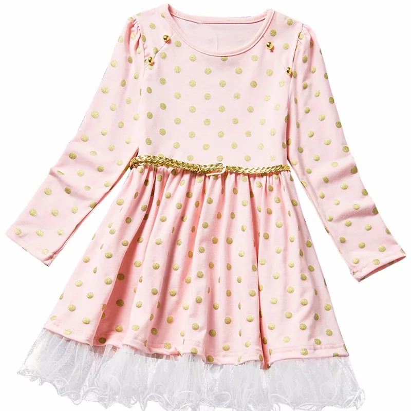 Платье для девочек; платья с длинными рукавами и цветочным рисунком для девочек; детское Повседневное платье принцессы; Повседневные детские платья для девочек