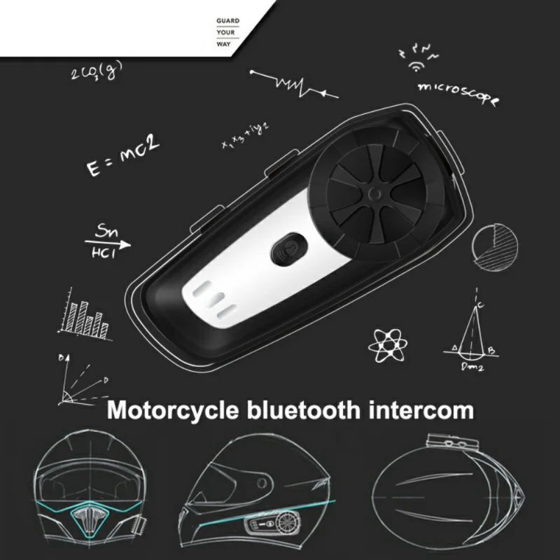 Newest Motorcycle Helmet Intercom Interphone Headset Walkie Talkie Waterproof Bluetooth Headset