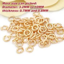 20 шт 3,2~ 10 мм толщина 0,7~ 0,8 мм 24K цвета шампанского позолоченные латунные круглые прыгающие кольца разделенные кольца ювелирные изделия