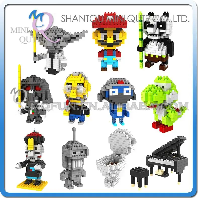 

Mini Qute WTOYW LOZ kawaii Animal star war yoda Vader super mario diamond plastic building blocks bricks educational toy