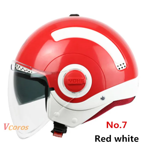 New YOHE mini Dual lens Half Face Motorcycle helmet motorbike Electric