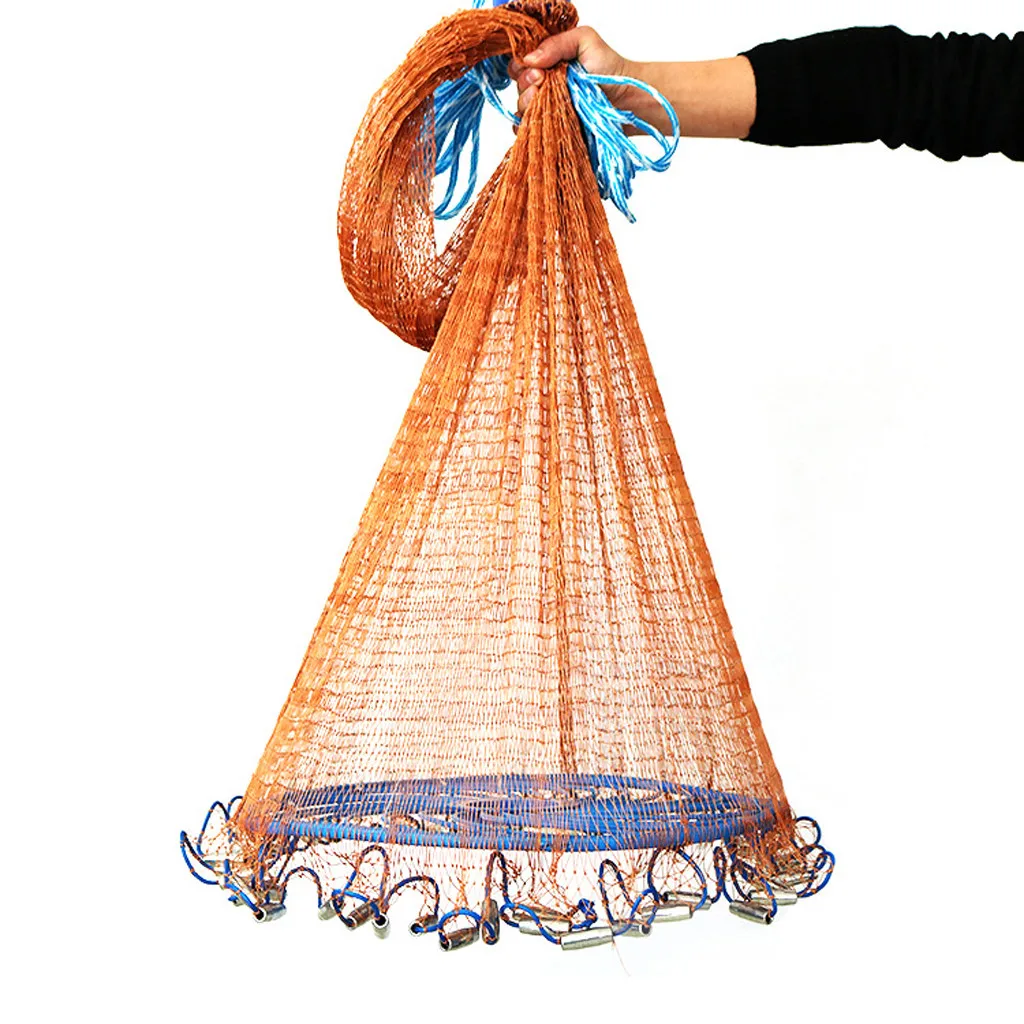 

Finefish catch fishing net cast nets water hand throw fly fishing network small mesh gill net with sinker without sinker MagicJ2