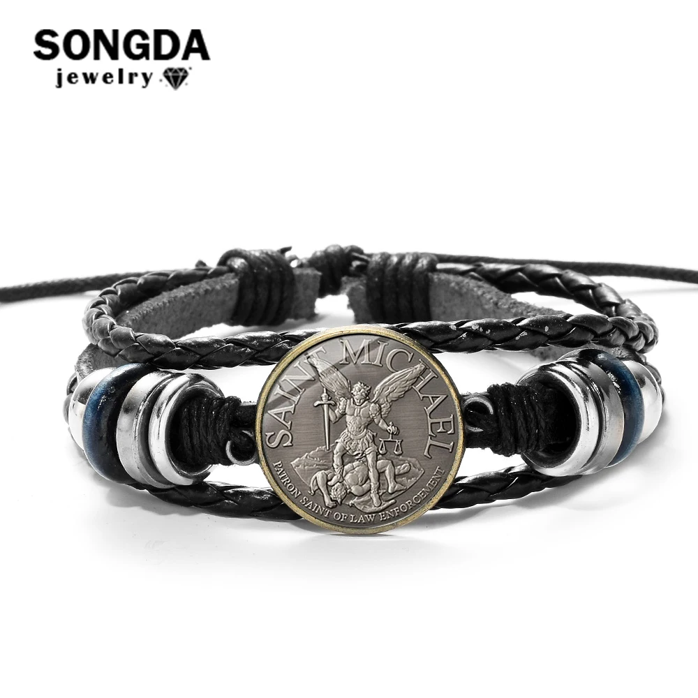 SONGDA Legend Archangel St. Майкл кожаный браслет ст. защитит нас священный щит защита Justice